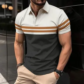 2024 summer new men's casual short-sleeved Polo shirt Office fashion lapel T-shirt men's breathable Polo shirt men's wear