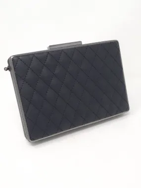 Black Quilted Box Clutch Bag