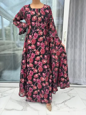 BRASSO CHIFFON FLORAL MAXI