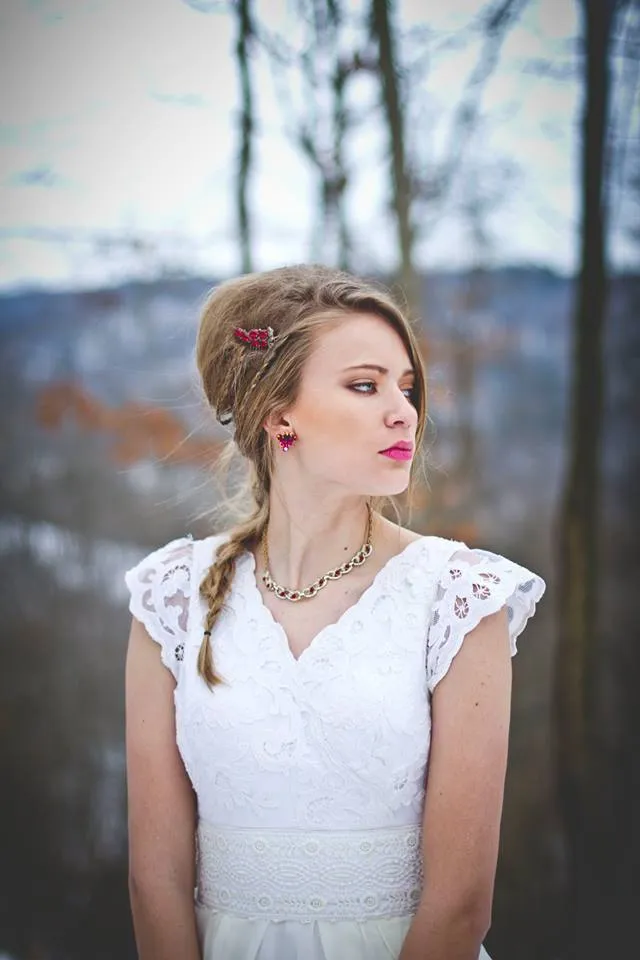 Couture Ivory Lace Handkerchief Gown