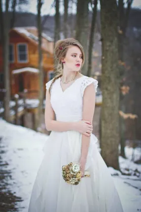 Couture Ivory Lace Handkerchief Gown