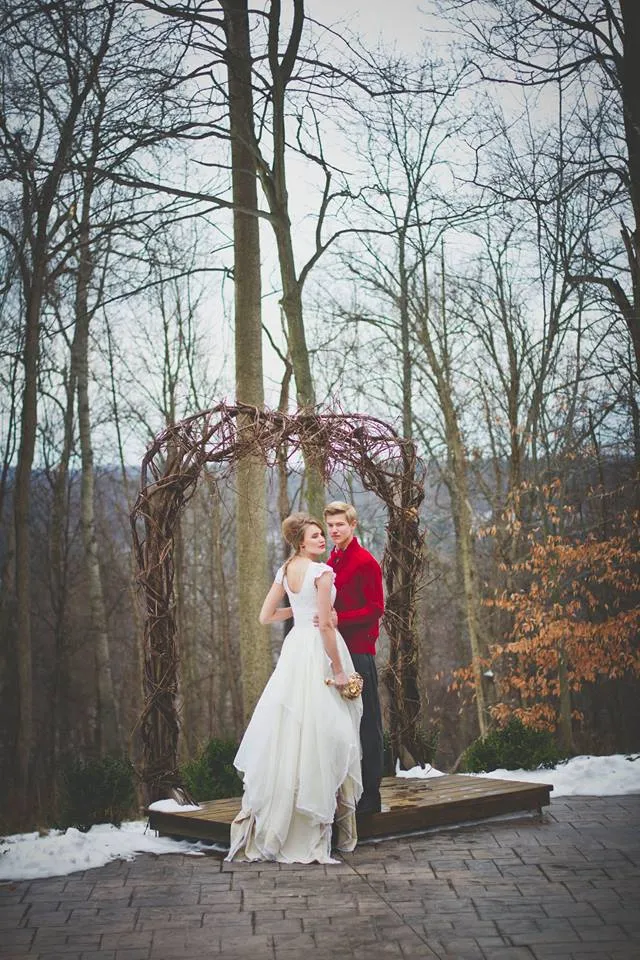 Couture Ivory Lace Handkerchief Gown