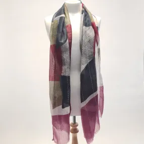 Multi Colour Block Pattern Scarf