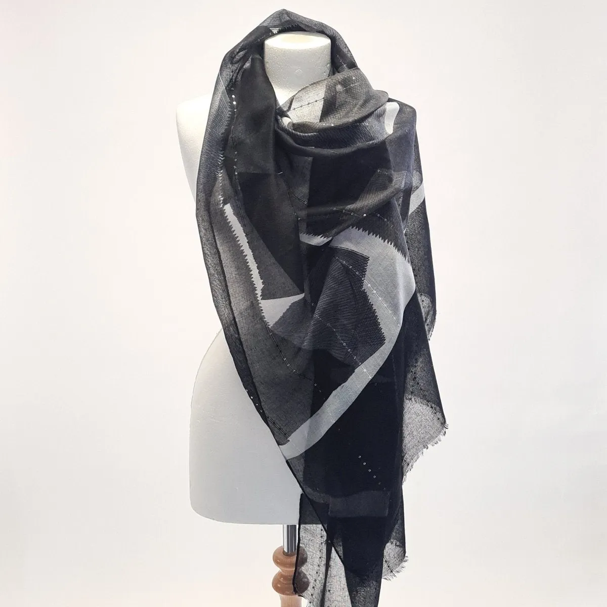 Multi Colour Block Pattern Scarf