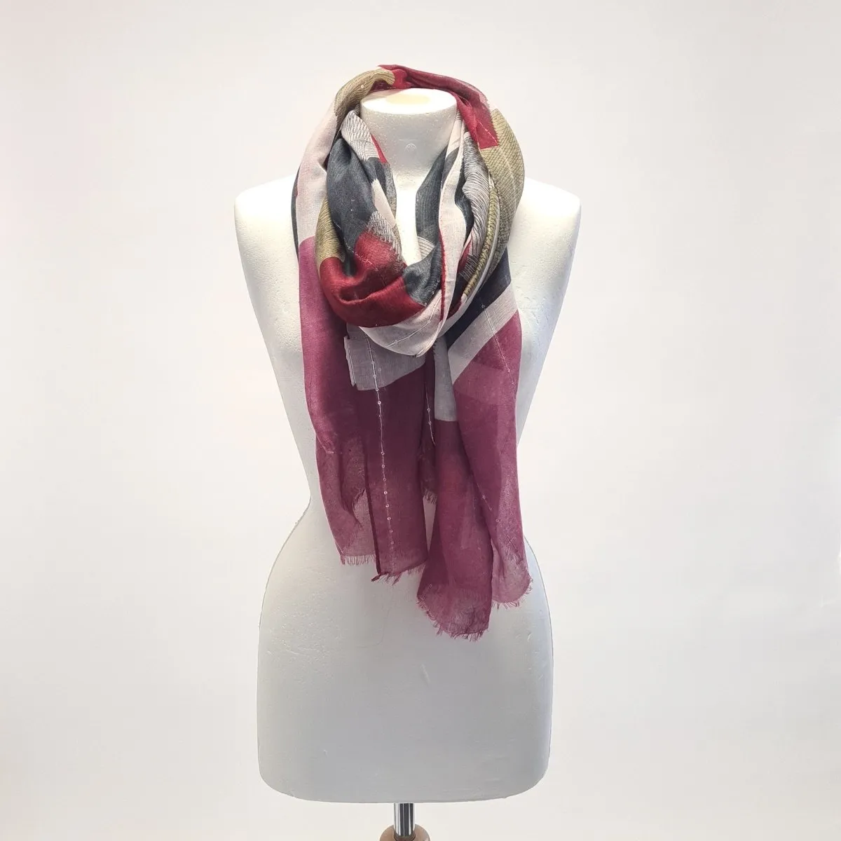 Multi Colour Block Pattern Scarf