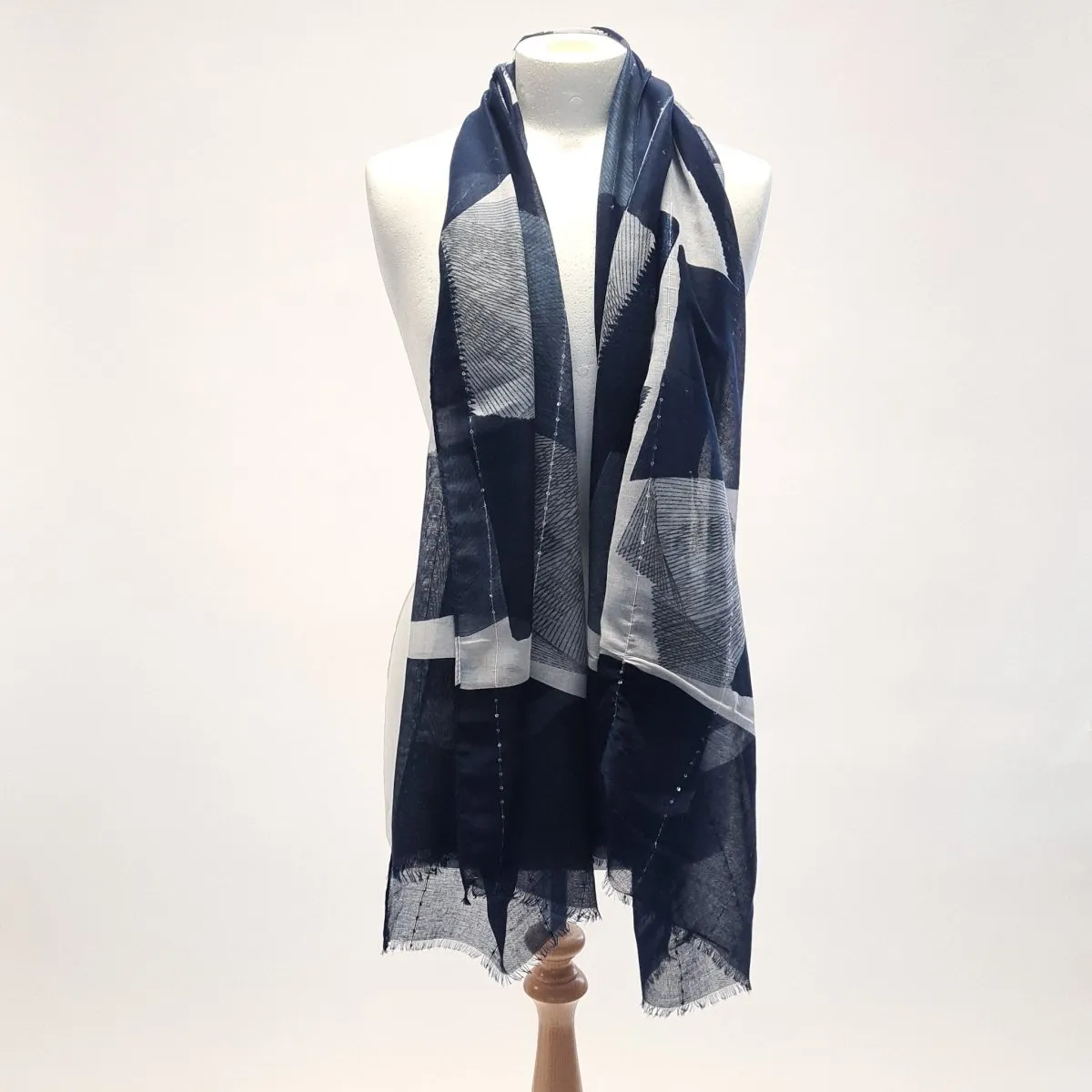 Multi Colour Block Pattern Scarf