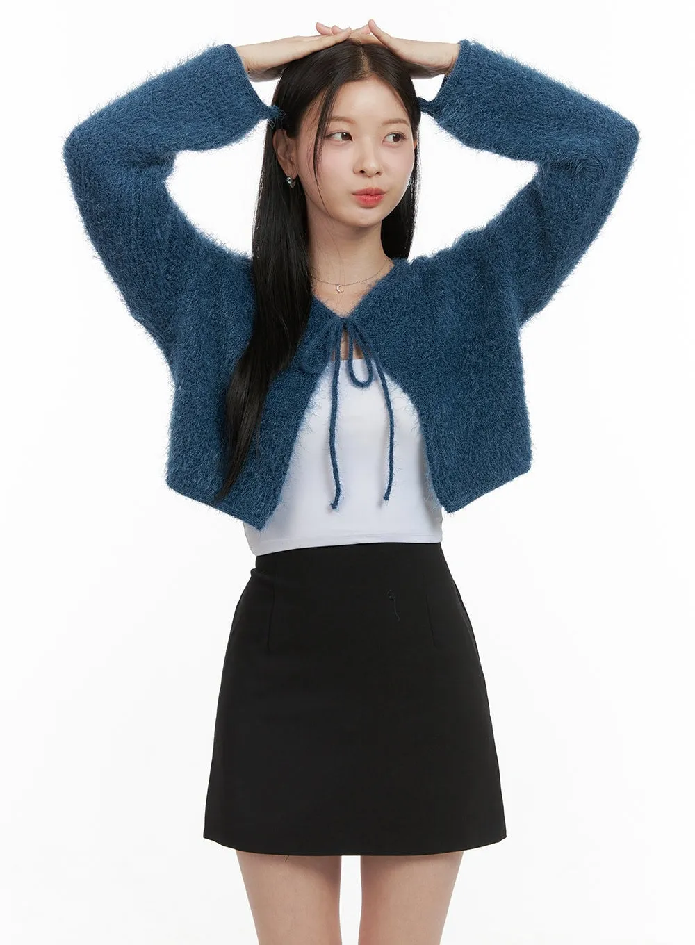 Ribbon-Trimmed Bolero Cardigan OS411